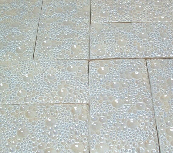 Textured Subway Tile 1 square foot oyster shell glaze