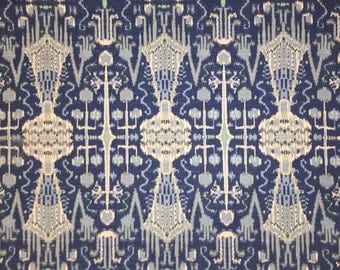 Cobalt Blue Ikat - Lacefield - Upholstery Fabric By The Yard