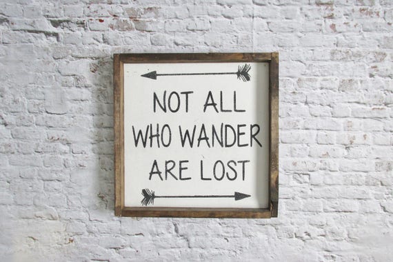 Not All Who Wander Are Lost Wood Sign. Rustic Signs. Nerd Art.
