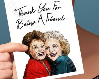 Friend Birthday Card | The Golden Girls | Rose Blanche Betty White Blank Birthday Cards Brother Girlfriend Card For Mom Boyfriend Gift Wife