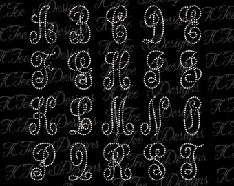 Rhinestone Font Download - 3 inch Monogram