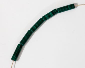 Malachite Beads-Tube Beads, Malachite Tube Beads, Malachite Stone Beads, Malachite Stone Beads, Green Stone Beads, Tube Beads, Round Tubes