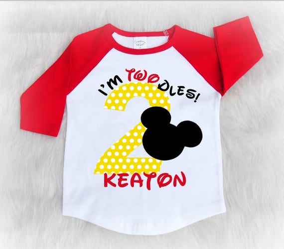 I'm Twodles Raglan shirt second birthday shirt red