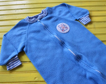 Vintage BOY Size 3T Blue Footie Pajamas, retro footie pajamas 3T, retro boy clothing 3T, vintage boy clothing 3T, retro pjs 3T, 3T pjs