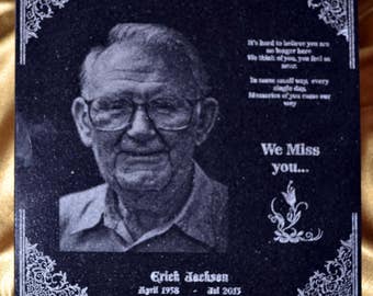 12x12 Human Custom Headstone, tombstone Laser Engraved on the Grave Marker Granite, monument, plaque, for humn / people