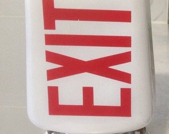 Vintage Milk glass Exit Sign Light Fixture, Exit Light, Exit Sign, Vintage Lighting, Vintage Light Fixtures, Vintage Bar Decor