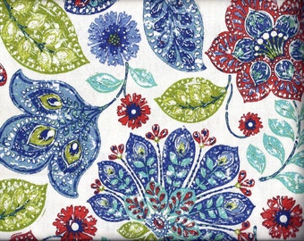 Red Blue White Green Floral Curtain Valance