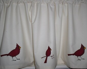Kitchen Curtains bird kitchen curtains : Bird valance – Etsy