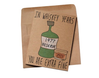 40th birthday card for brother - whiskey birthday card 1977 - born in 1977 birthday card - 40th birthday card whiskey lover funny
