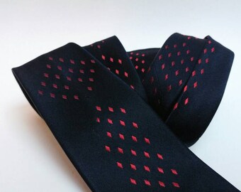 Vintage Christian Dior silk tie black red