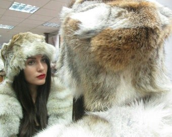 Sale -10%! New!Natural,Real coyote fur HAT!!!