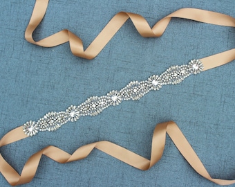 Crystal Bridal Belt Wedding Belts and Sashes Pearl Wedding Sash Wedding Belt Sash Wedding Dress Belt Rhinestone Wedding Sash