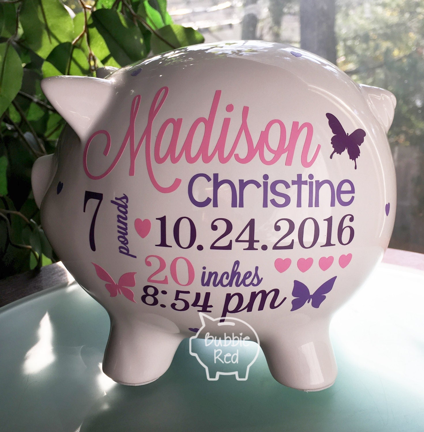 Personalized Piggy Bank Baby Girl Piggy Bank Baby Girl