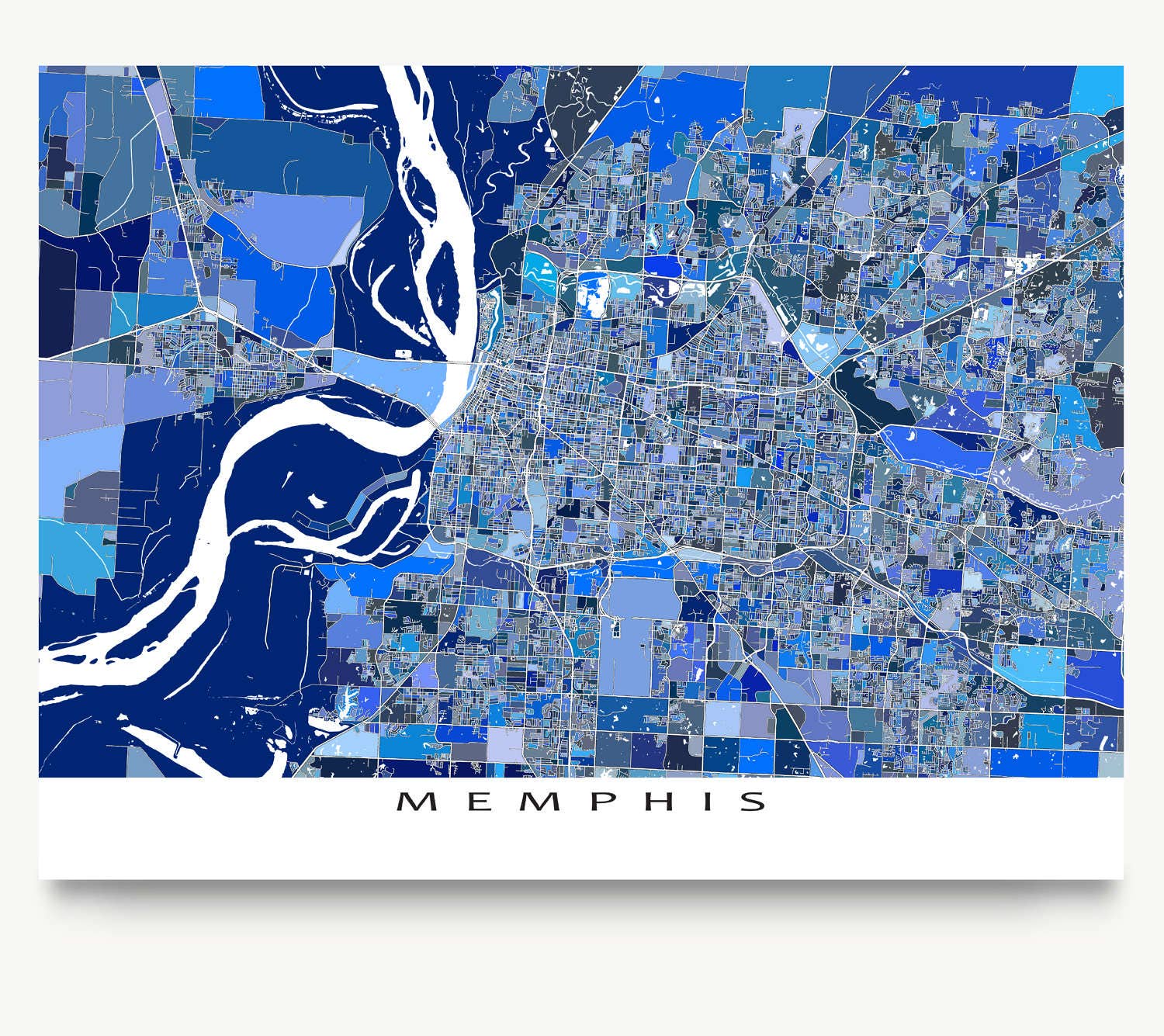 City map Memphis Tennessee