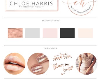Eyelash Makeup Artist Logo Design, Brow Bar Logo, Microblading Specialist Logo Branding, Watermark Stamp Kit, Beauty Branding Package 081