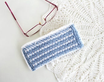 Blue white gift sea Nautical gift Eyeglasses case Glasses case zip Spectacles case Glasses pouch Eco gift for sister Gift for women Gift