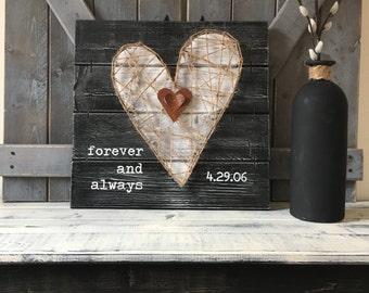 5th WEDDING ANNIVERSARY GIFT, fifth Anniversary, gift for him, 5th Anniversary gift for her, Wood Anniversary gift, 14" x 14"
