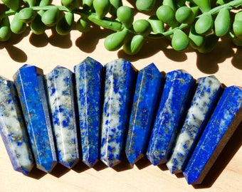 High Quality Small Lapis Lazuli Double Terminated Wand Point, Reiki Healing, Mineral Specimens, Crystal Quartz Point, Gemstone Point, Reiki
