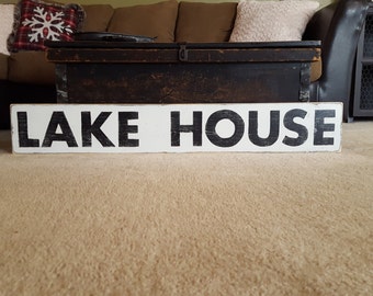 Lake House Sign, Lake Sign, Lake House Decor, Vacation Home Decor, Wood Sign, Hand Painted Sign, Distressed Sign, Farmhouse Decor