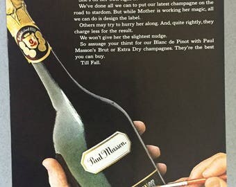 1970 Paul Masson's Blanc de Pinot Print Ad - "Almost announcing" - California Champagne
