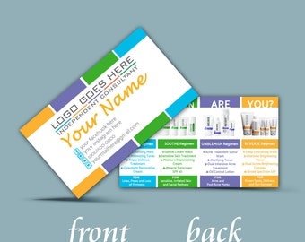 Custom Rodan and Fields Business cards, Personalized Business Card, Product Images on Back, Printable, Instant Download,