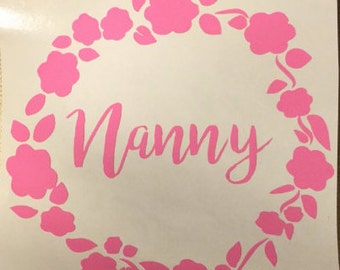 Circle Monogram - Flower Monogram - Circle of Flowers - Initial Decal - Yeti Monogram Decal
