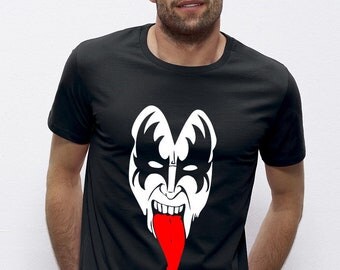 KISS band shirt Kiss band t shirt Womens Gene Simmons shirt Gene Simmons top Mens Gene Simmons Shirt Kiss band apparel