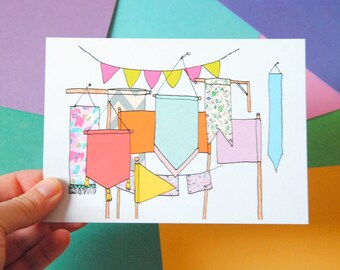 Items similar to 10 Toothpick flags - Birthday Stationary Invitations ...