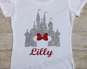 Disney Castle/Cinderella Castle/Kids Disney Shirts/Custom Disney/Glitter Castle Shirt/Personalized Disney Shirt