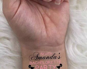 Set of 20 Temporary Tattoos, Bachelorette Tattoo, Personalized Tattoo, Bachelorette Party Tattoos, Stagette Tattoo, Bride Tribe