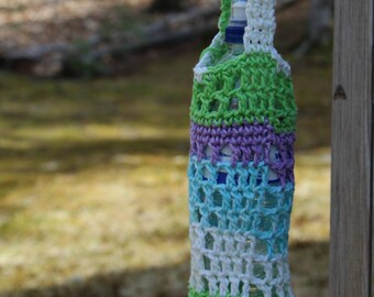 Crochet Water Bottle Crossbody Carrier, Water Bottle Bag, Water Bottle Holder