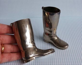 HM 25S RIDING BOOTS IN GREY LAMBSKIN WITH SILVER HARDWARE