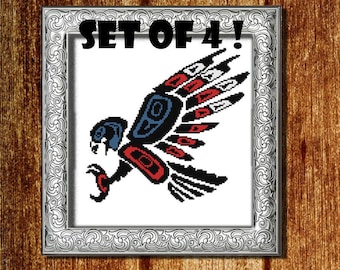 Gift for dad Patriotic gift Cross Stitch Pattern PDF 4 july gift Military gifts Eagle pattern American flag decor Usa pattern Aztec pattern