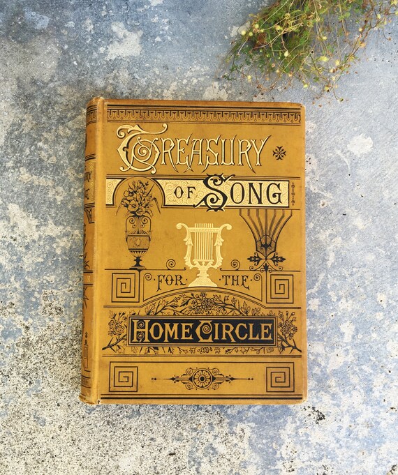 Vintage Music Book 1882 Beautiful decorative old book