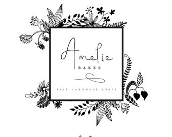 Premade Logo Design | 'Amelie' | Illustrated Logo | Photography Logo | Blog Header | Business Branding | Branding Design | Custom logo| Logo