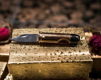 Bullet pocket knife. Gift under 15. Ammo knife. 2nd amendment gift, gun lover gift, gift for Dad, country girl, rustic, hunter, sportsman