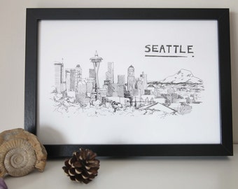  Seattle  skyline Etsy