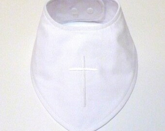 Baptism Bib, Baptismal Bib, Christening Bib, White Christening Bib, Boy Baptism Bib, Girl Baptism Bib, White Bib, Bib, White