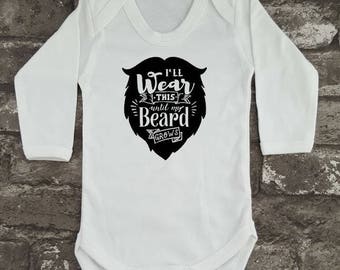 Hipster Baby, Beard Grows Bodysuit, Father's Day Present, Baby Shower Gift, Funny Baby Grow, New Mom, New Dad, Baby Clothes, Newborn Baby