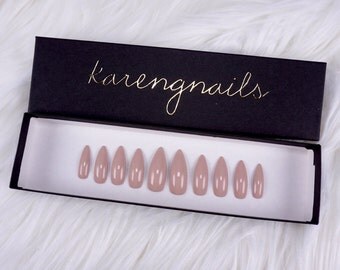 Nude No. 1 Nails | Press On Nails | Glue On Nails | False Nails | Any Shape | Handpainted
