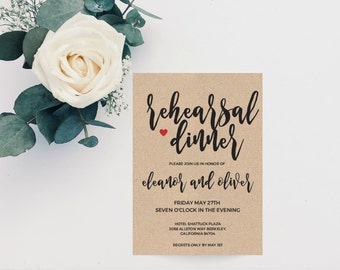 Printable Wedding Rehearsal Dinner Invitation that will be envied and adored the minute it arrives! Carefully designed to take a part in making your event even 