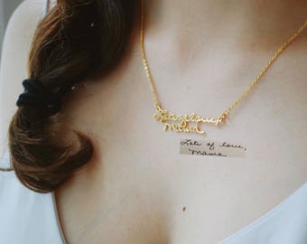 FREE SHIPPING + 30% OFF - Mother's day ** Actual Signature Necklace - Memorial Handwritten Necklace - Sympathy Gift - Personalized Jewelry