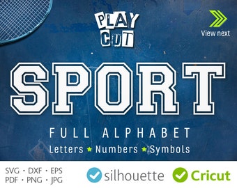 SPORT Monogram Svg Cricut Font svg Jersey Double Sport letters Cricut vinyl Alphabet Dxf Silhouette Sport Font Svg Png Heat Press Transfer