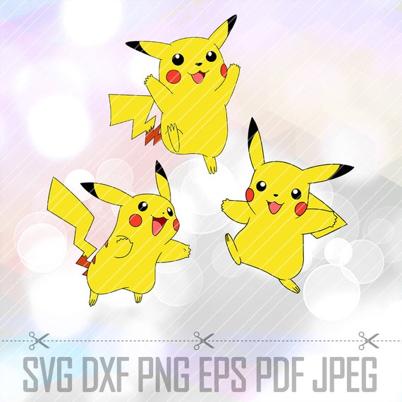 SVG DXF Png Pikachu Pokemon Vector Cut File Cricut Design