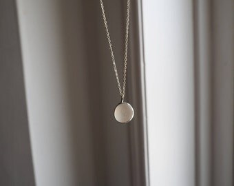 Seaham Sea Glass Pendant. Genuine English Sea Glass Jewellery. White Translucent Sea Glass and Silver Necklace. Unique Sea Glass Necklace.
