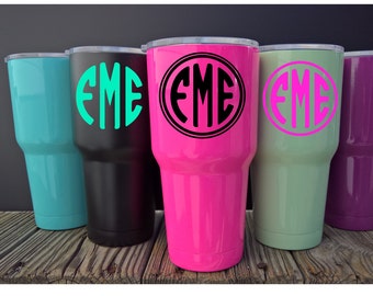Powder Coated ~ Monogram Tumbler ~ Personalized Tumbler ~ Monogrammed Tumbler ~ Custom Tumbler ~ Beach Tumbler ~ Monogram Travel Cup ~ 30 oz