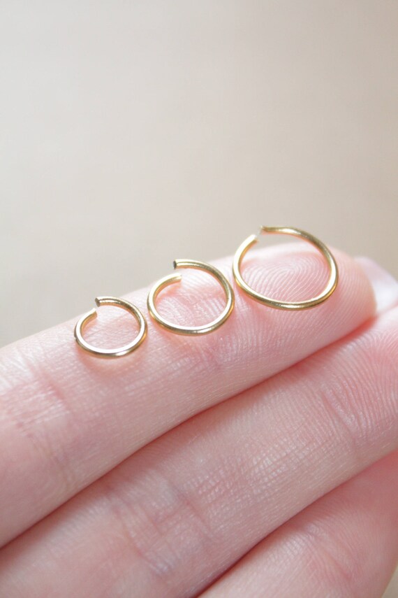 Small gold hoop earring 22k gold nose ring Hoop gold cartilage