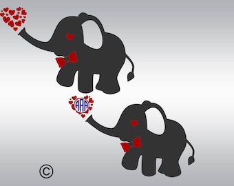 Elephant monogram SVG Clipart Cut Files Silhouette Cameo Svg for Cricut and Vinyl File cutting Digital cuts file DXF Png Pdf Eps