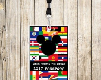 Epcot Drink Around the World Passport Lanyard - Personalization Included!