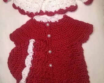 Preemie Crocheted three Piece outfit